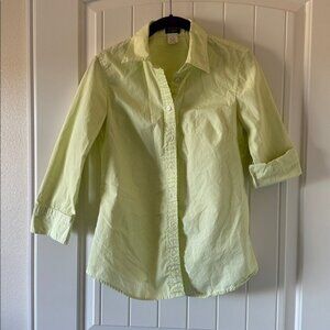 J. Crew Bright Green Striped Top